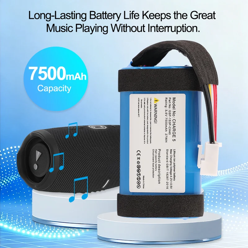 Replacement Battery for JBL Charge 5 Speaker GSP-1S3P-CH40 Li-ion Battery Pack