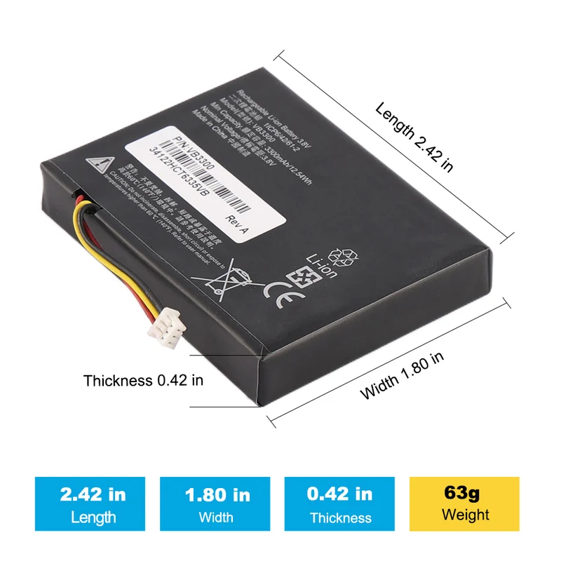 VB3300 Battery for Motorola VB400 Body Camera 3.8V 3300mAh 12.54Wh