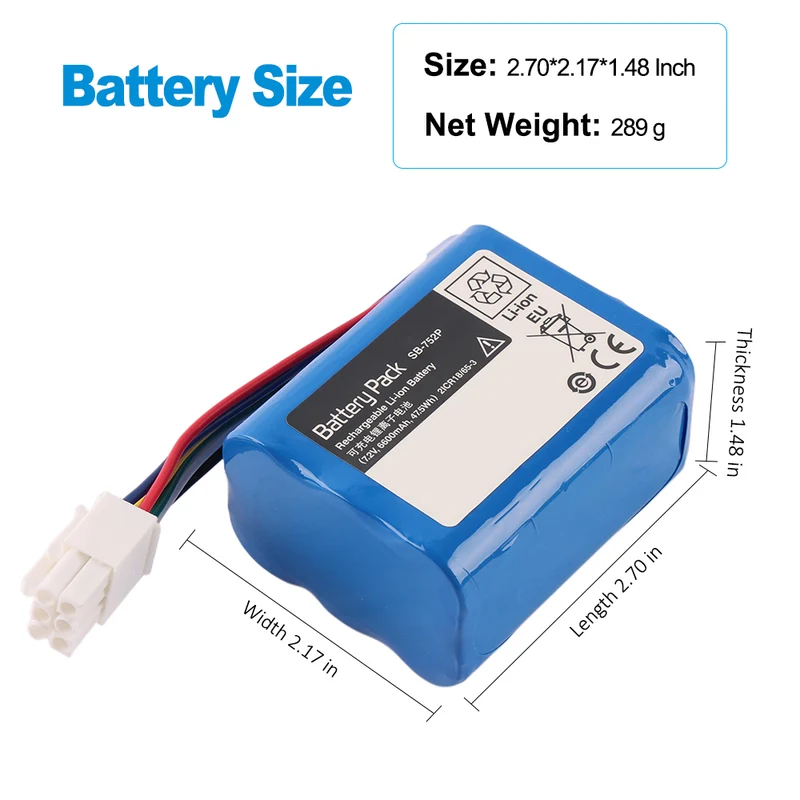 SB-752P Battery for Nihon Kohden SVM-7501 6600mAh 48.84Wh 7.4V