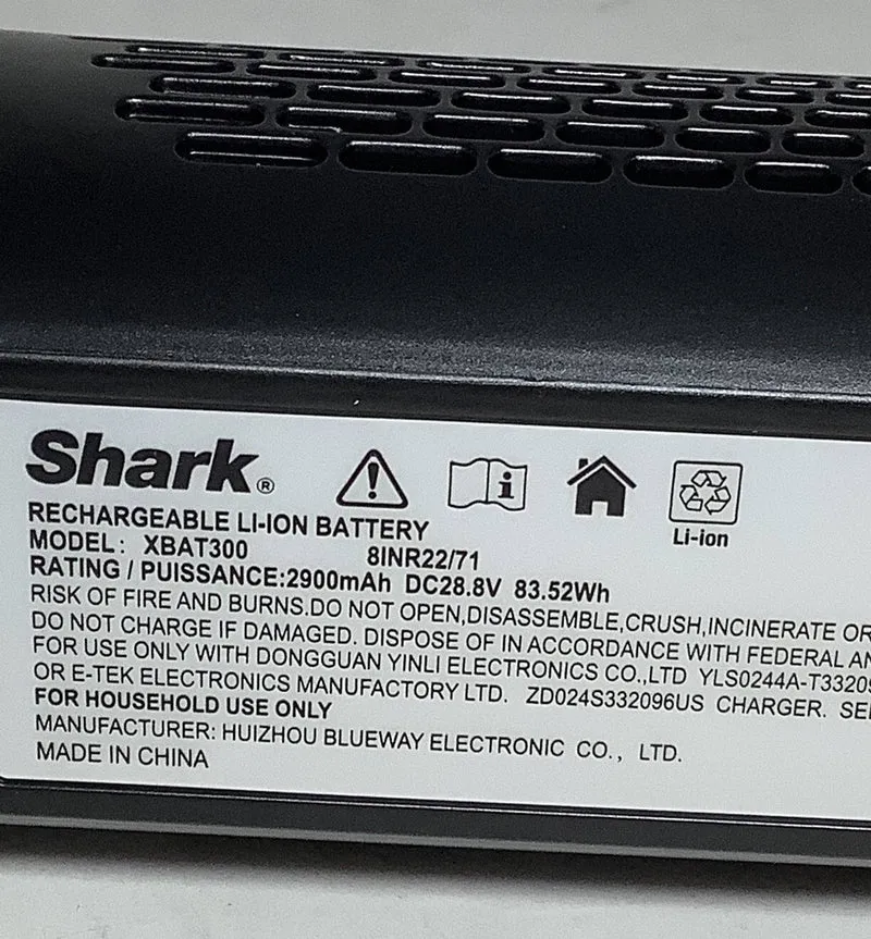 XBAT300 Replacement Battery for Shark ION P50 IC160 IC162 Vacuums