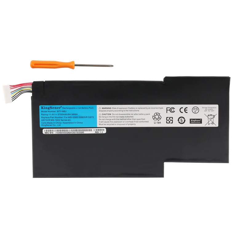 BTY-M6J Battery for MSI Stealth GS63 GS73 — 15.2V 99.9Wh (UK Stock)