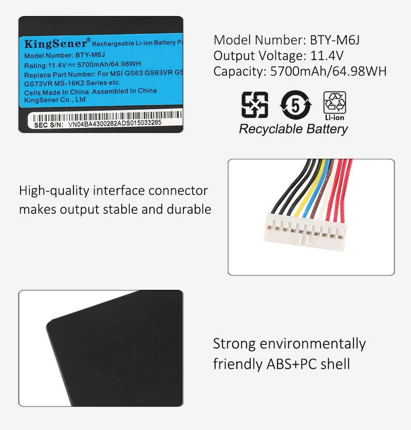 BTY-M6J Battery for MSI Stealth GS63 GS73 — 15.2V 99.9Wh (UK Stock)
