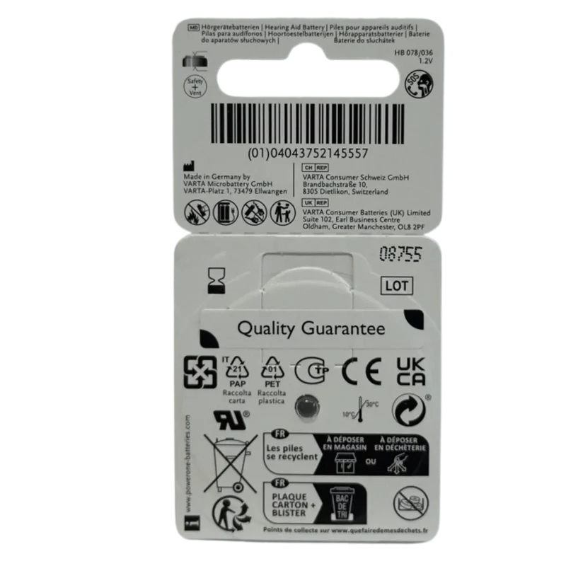 Batteries auditives P312 PR41 NiMH 1.2V rechargeables x2