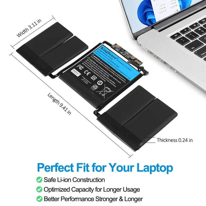 Apple MacBook Pro 13-inch MNQF2LL/A Battery Replacement-Compatible A1819