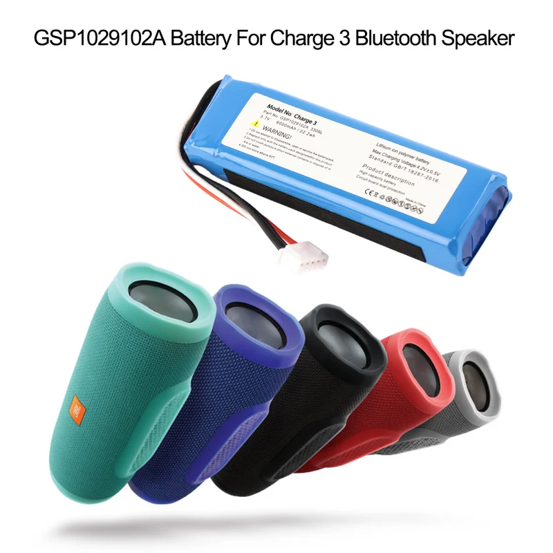 JBL Charge 3 Replacement Battery GSP1029102A 330SL - 6000mAh 3.7V Li-ion Extended Playtime