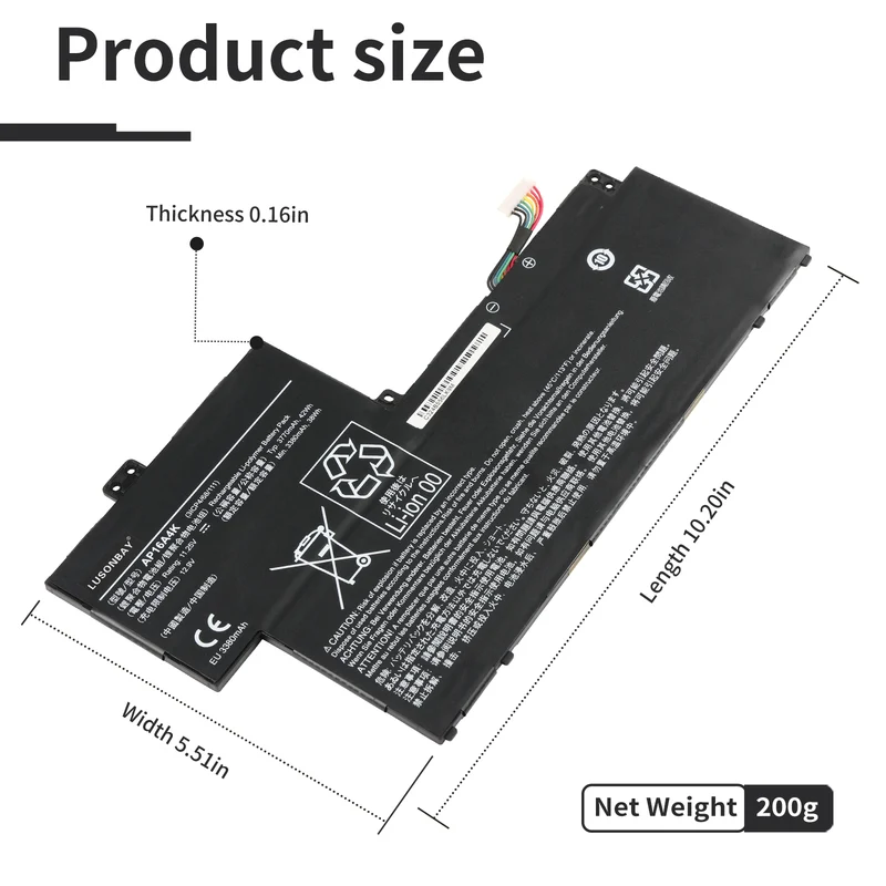 AP16A4K Replacement Battery For Acer Swift SF113-31-P63H P0N9 P42V AO1-132-C0QL C129 C3FQ | LUSONBAY EU Stock