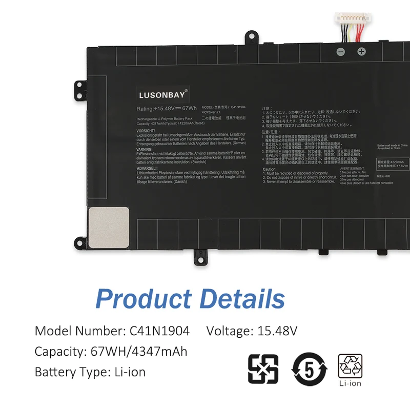 C41N1904 Replacement Battery For ASUS ZenBook 14 UX425UA UM425IA UX425EA | LUSONBAY UK Stock