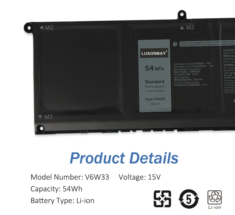 V6W33 Laptop Battery For Dell Vostro 16 5620 5625 series | LUSONBAY UK Stock