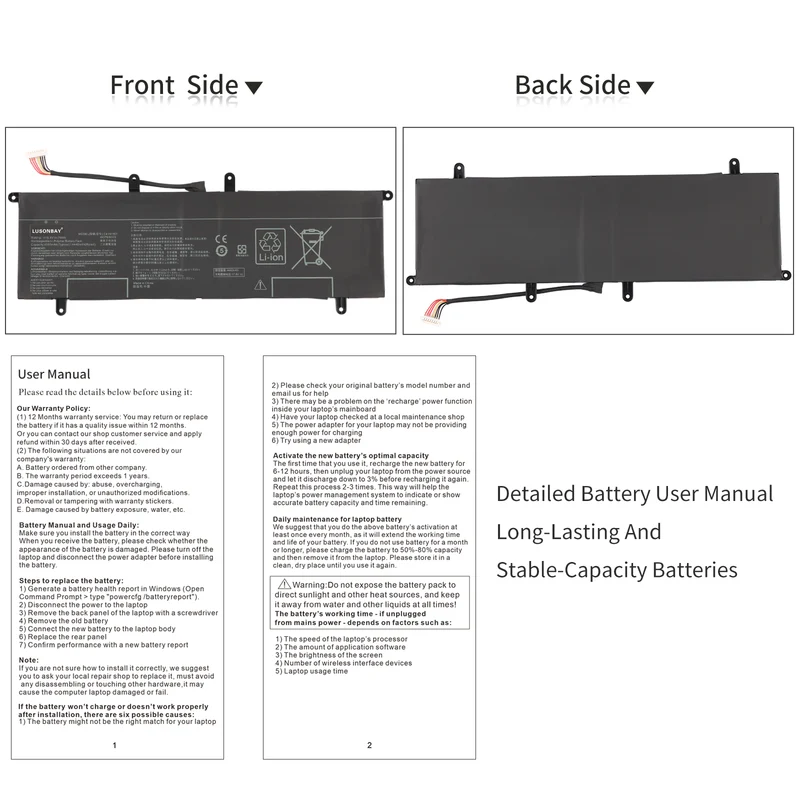C41N1901 Laptop Battery For ASUS ZenBook Duo UX481F UX481FA UX481FAY UX481FL | LUSONBAY UK Stock