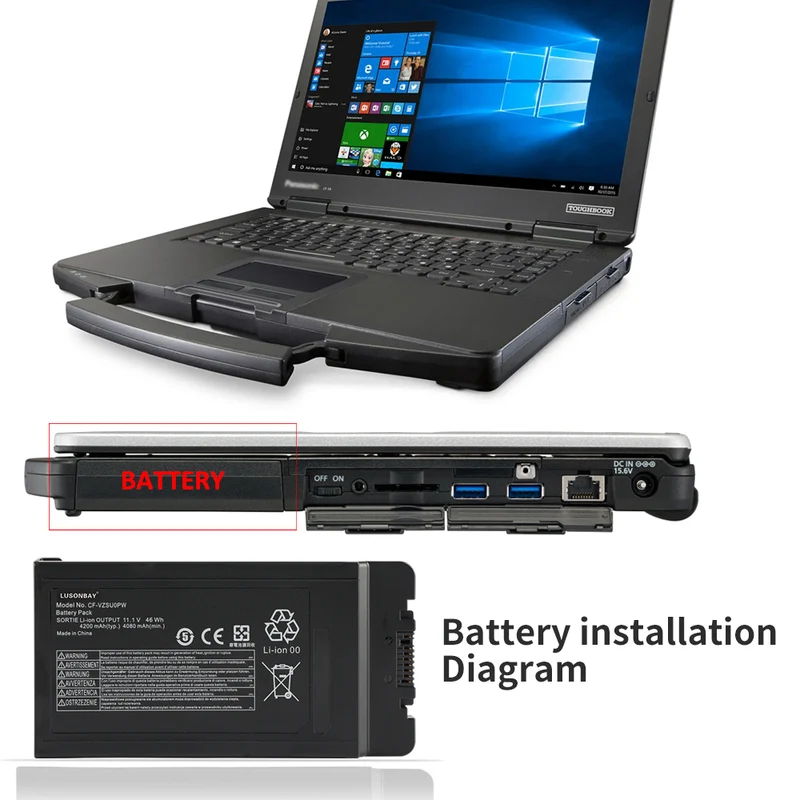 CF-VZSU0PW CF-VZSU0PR Battery For Panasonic Toughbook 54 PN 11.1V 46Wh | LUSONBAY UK Stock