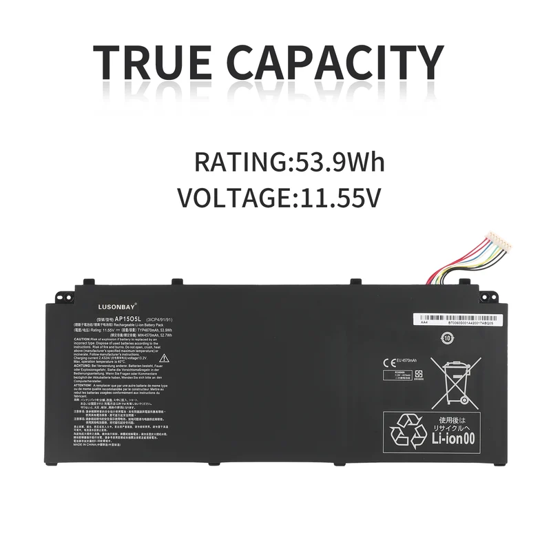 AP15O5L Laptop Battery For Acer Swift 5 SF515-51T Series 53.9WH 11.55V | LUSONBAY UK Stock