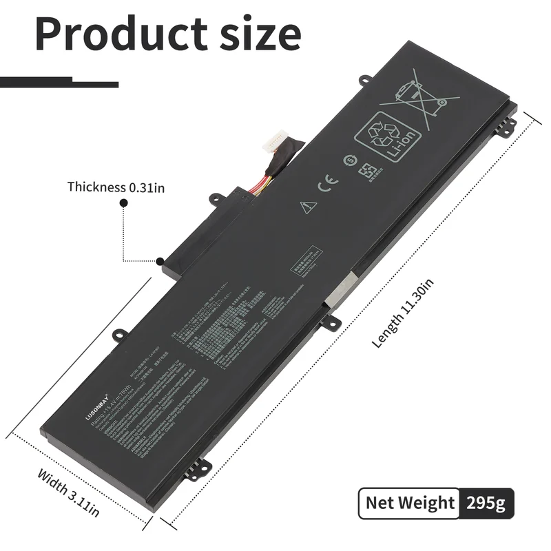 C41N1837 Laptop Battery For Asus TUF Dash F15 FX516PR FX516PR-AZ019T FX516PE | LUSONBAY UK Stock