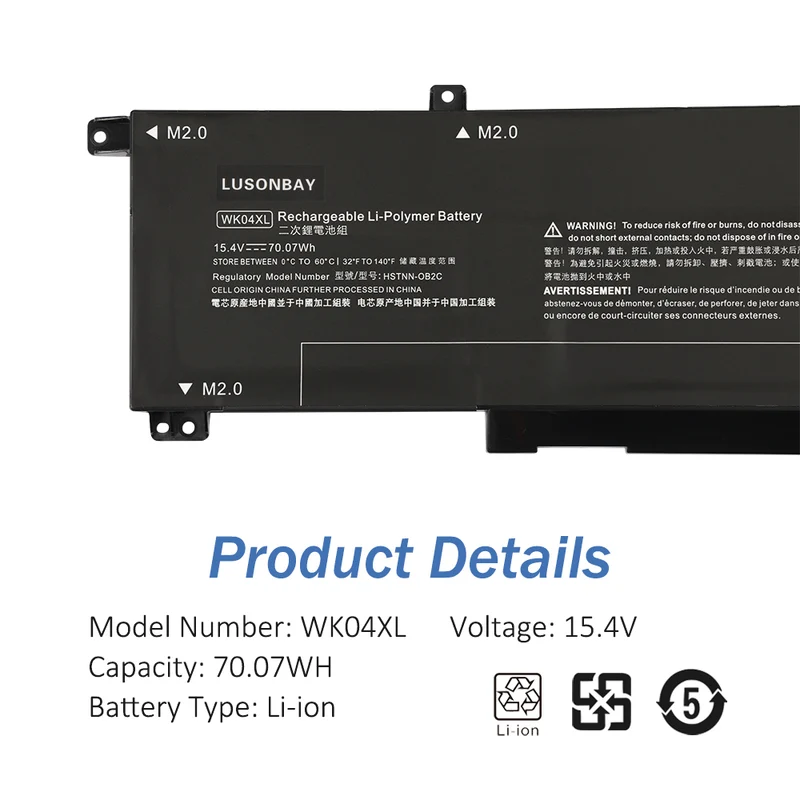 WK04XL Replacement Battery For HP OMEN 16-b 16-c Gaming Laptop HSTNN-IB9V | LUSONBAY UK Stock