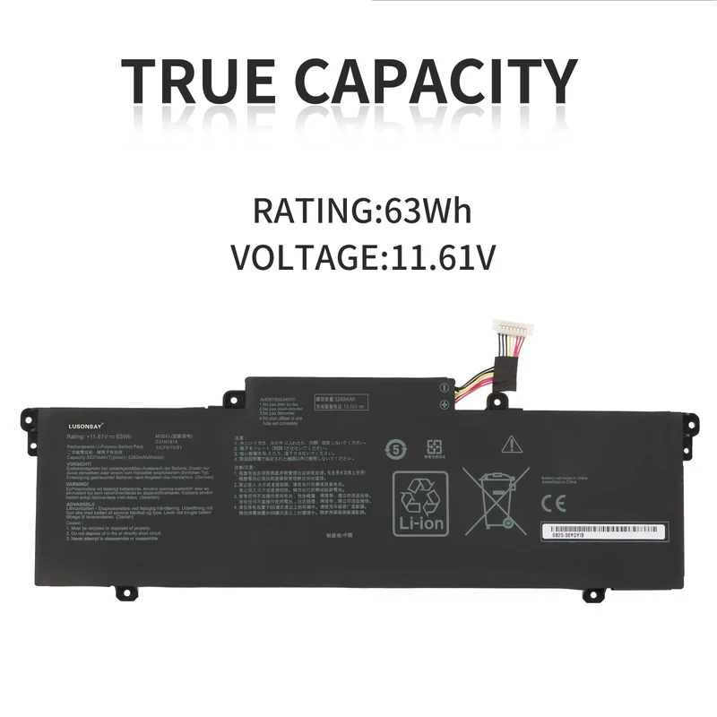 C31N1914 Laptop Battery for Asus ZenBook 13 UX425UG 14 UX435EA UX435EA-A5007T | LUSONBAY UK Stock