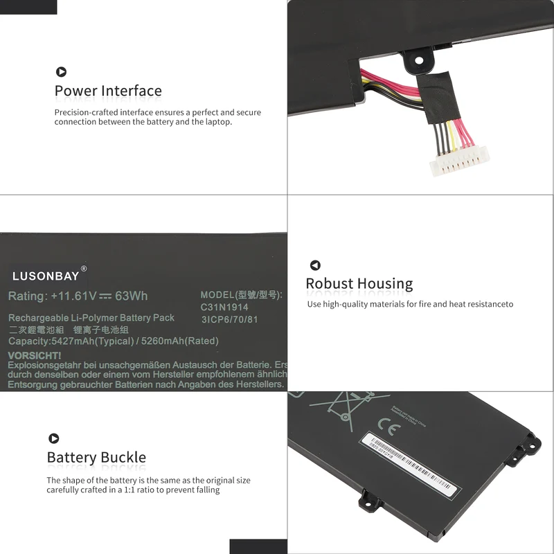 C31N1914 Laptop Battery for Asus ZenBook 13 UX425UG 14 UX435EA UX435EA-A5007T | LUSONBAY UK Stock