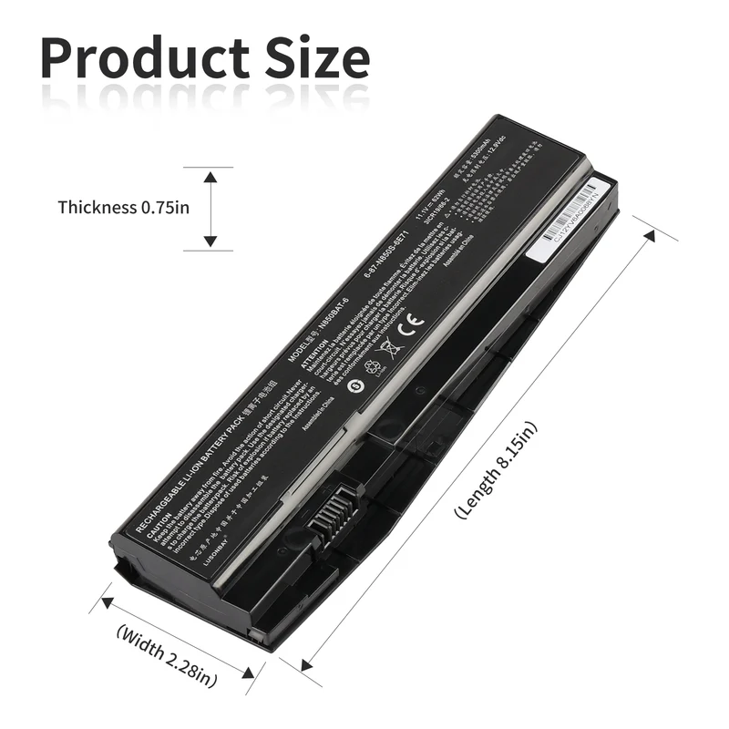 N850BAT-6 Laptop Battery For Clevo N850 N850HC N850HJ N870HC N870HJ1 | LUSONBAY UK Stock