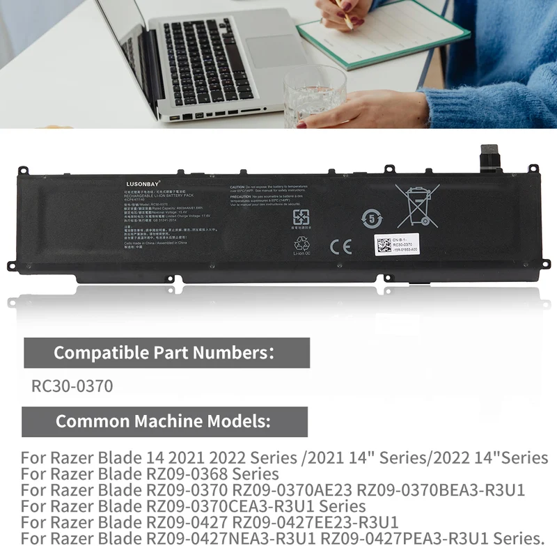 RC30-0370 Replacement Battery For Razer Blade RZ09-0427 NEA3-R3U1 PEA3-R3U1 Series | LUSONBAY UK Stock