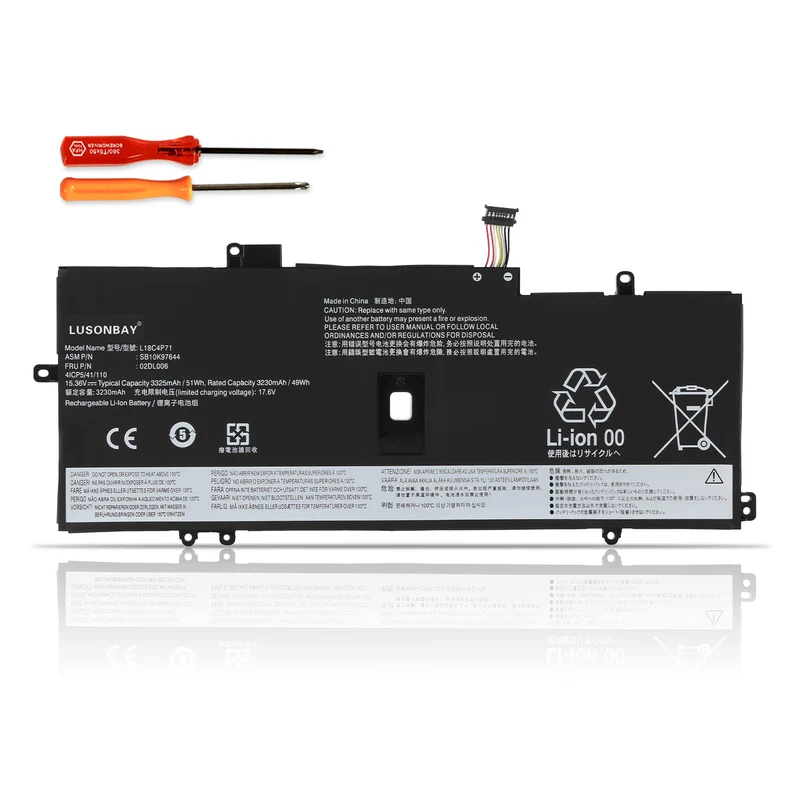 L18C4P71 Battery For Lenovo ThinkPad X1 Carbon 7th 8th Gen Series | LUSONBAY UK Stock