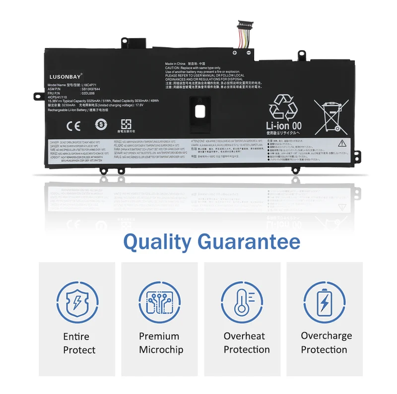 L18C4P71 Battery For Lenovo ThinkPad X1 Carbon 7th 8th Gen Series | LUSONBAY UK Stock