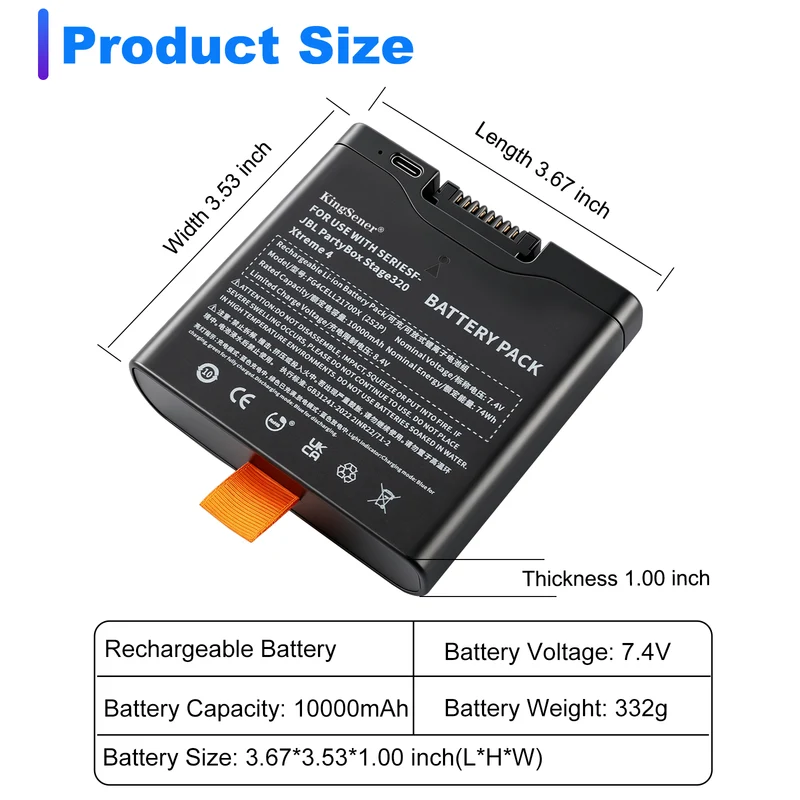 2PCS FG4CELL21700X(2S2P) Replacement Battery For JBL PartyBox Stage 320 Xtreme 4