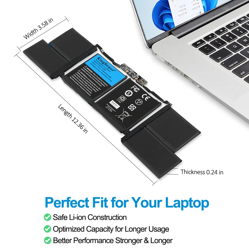 MacBook Pro15.3-inch(A1990) 2019 Battery Replacement-Compatible A1953