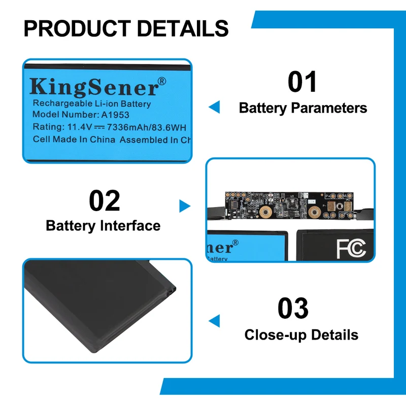 MacBook Pro15.3-inch(A1990) 2019 Battery Replacement-Compatible A1953