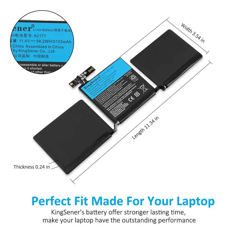Apple MacBook Pro 13" A2289 Battery Replacement-Compatible A2171
