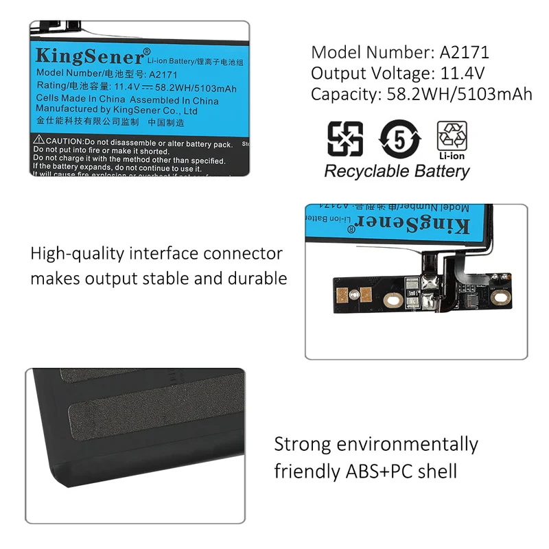 Apple MacBook Pro 13" A2289 Battery Replacement-Compatible A2171