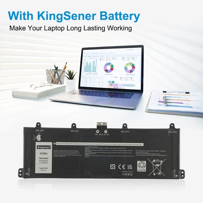 For Dell 9F4FN Replacement Battery For Latitude 3420 Series 7.6V 40WH/5000mAh