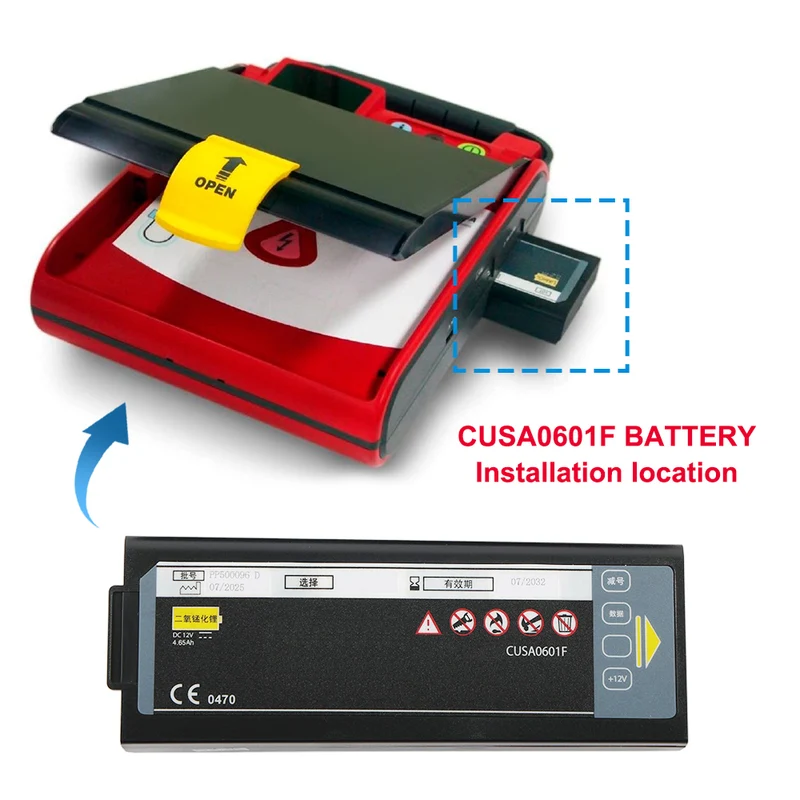 I-PAD Defibrillator Battery Replacement-Compatible CUSA0601F