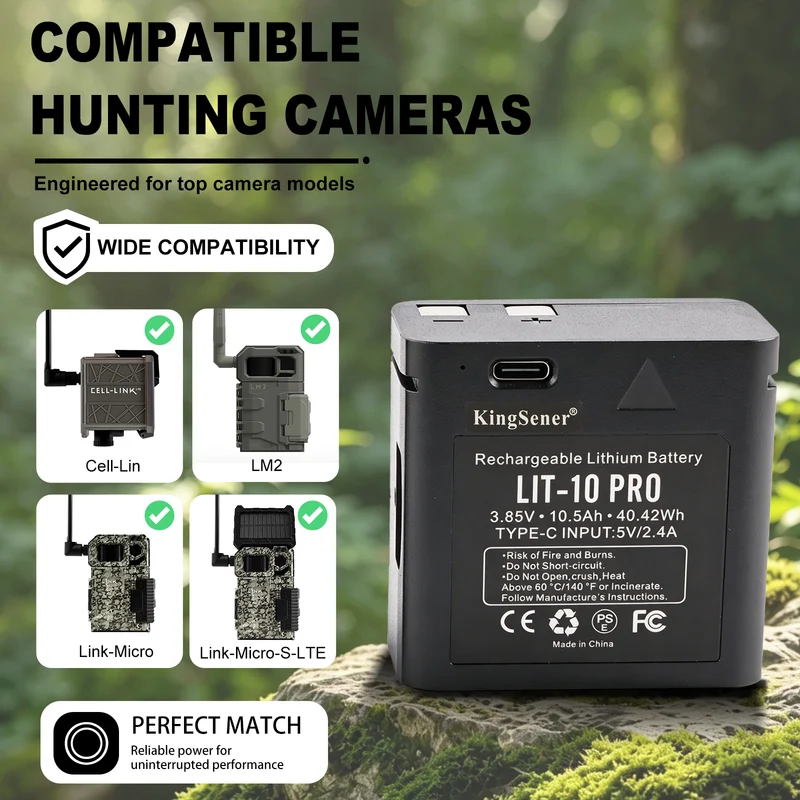 2 PCS LIT-10 Pro Wildlife Trail Camera Battery For LM2 LINK-MICRO - Long Life 10500mAh