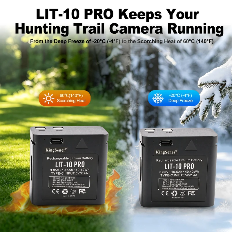 2 PCS LIT-10 Pro Wildlife Trail Camera Battery For LM2 LINK-MICRO - Long Life 10500mAh