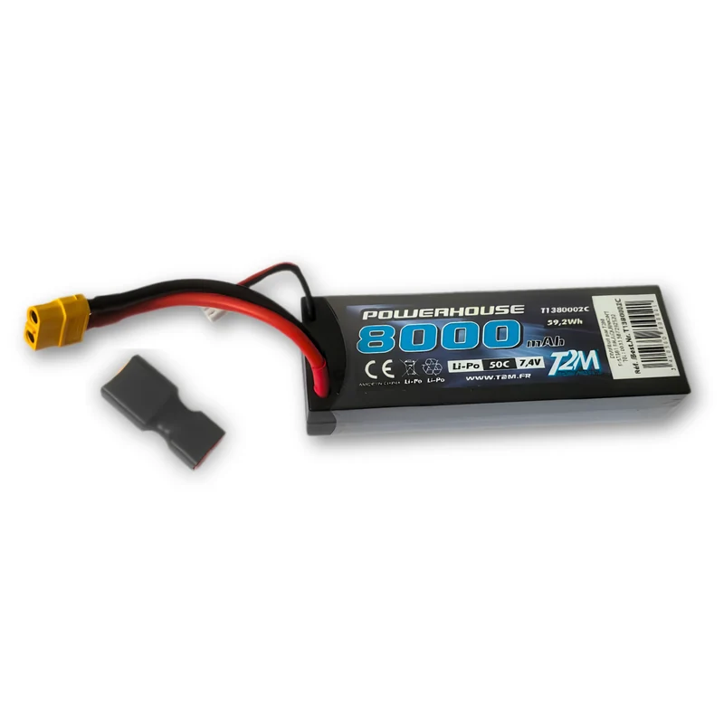 T2M Accu Li-po 7.4V 2S 8000mAH 50C Dean/XT60 T1380002C
