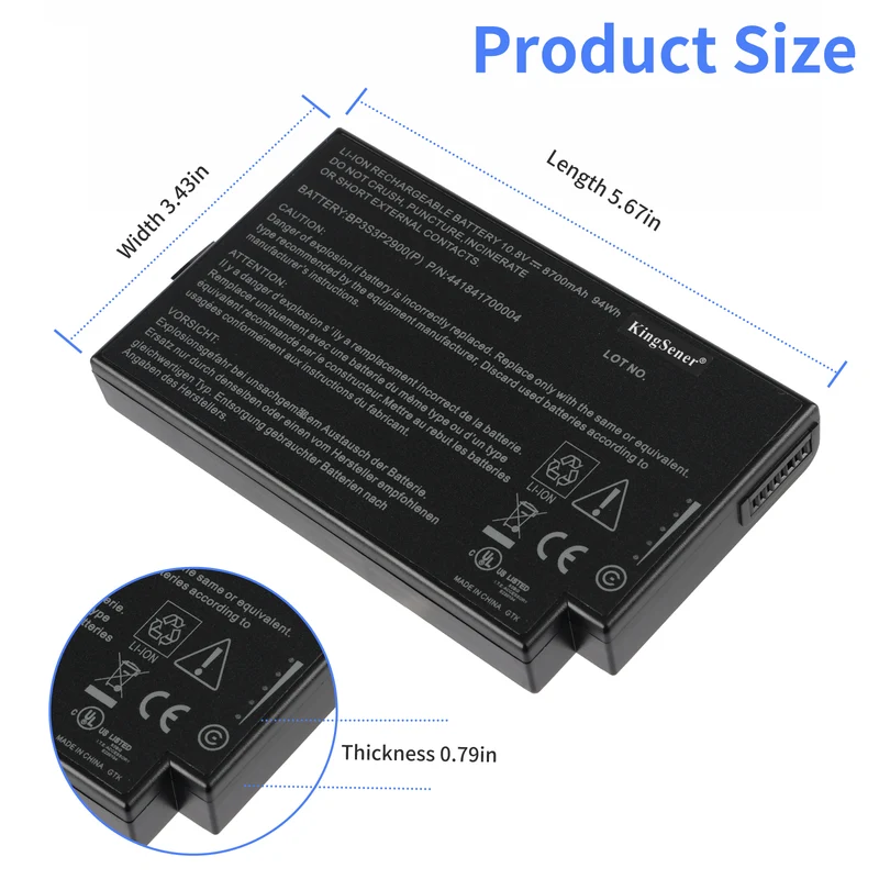 BP3S3P2900(P) Replacement Battery For Getac B300 Rugged Notebook
