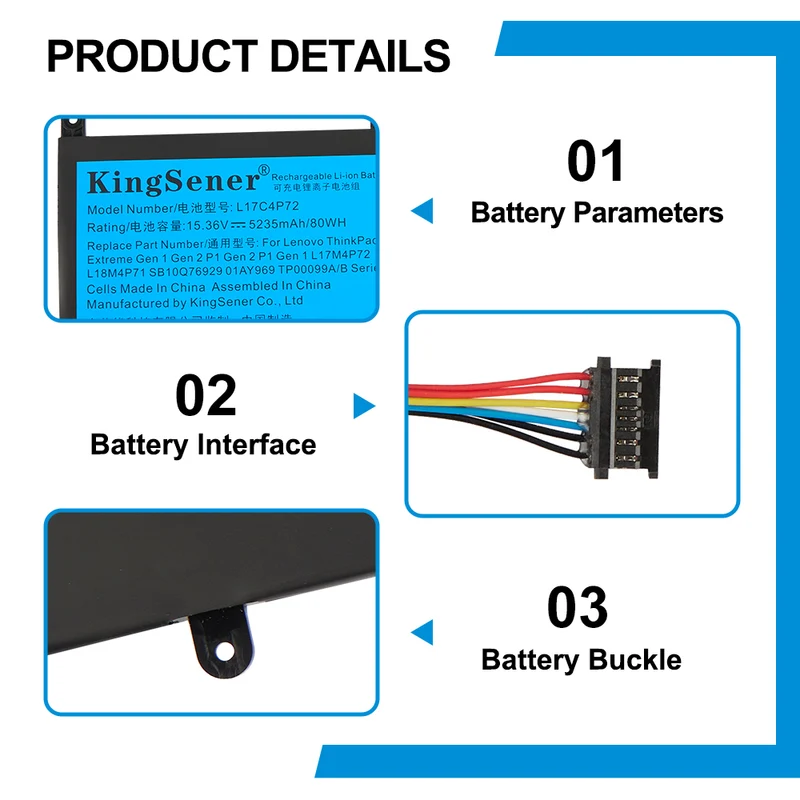 Lenovo ThinkPad X1 Extreme Gen 1 Laptop Battery Replacement-Compatible L17C4P72