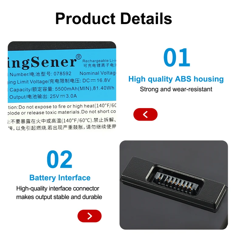 Bose S1 Pro Speaker System Battery Replacement-Compatible 078592
