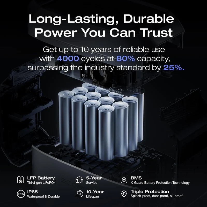EcoFlow DELTA 3 Plus Portable Power Station 1024Wh, 1800W AC Output, LFP 4000 Cycles, X-Stream 56-Min Fast Charge