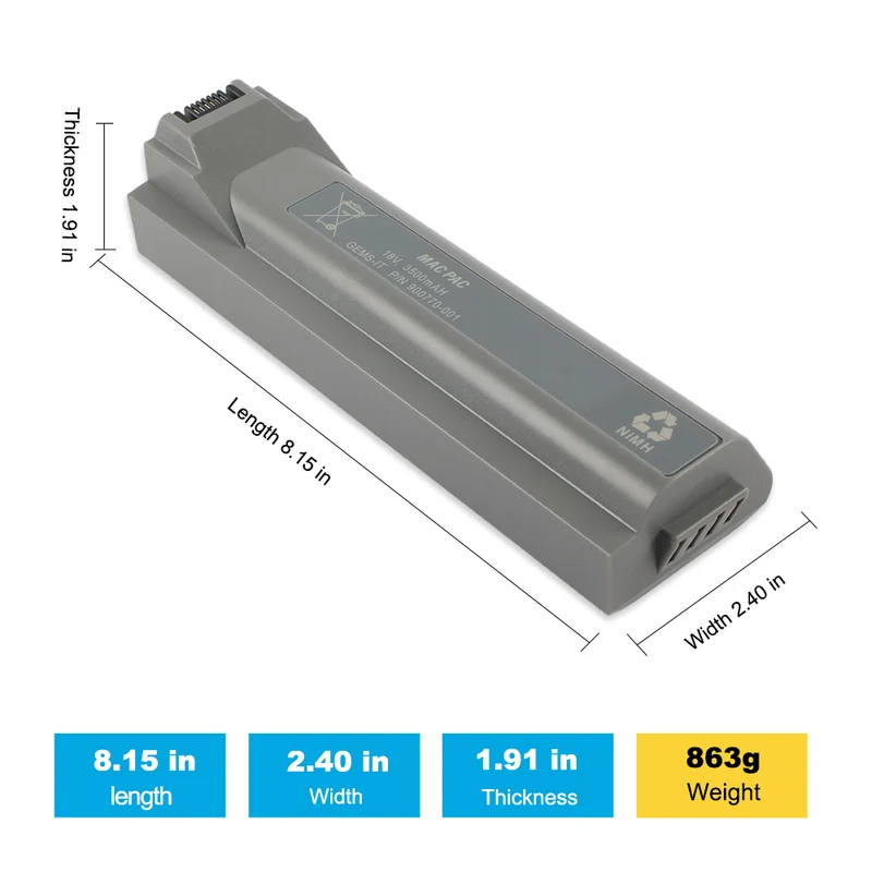 Battery for GE Marquette 5000, 5500, Mac Pac, Mac Stress, EKG, 900770-001 5962