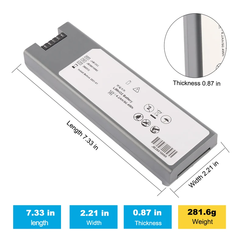 JB26010060 Replacement Battery For JOUBAT AED S1 Defibrillator 260312