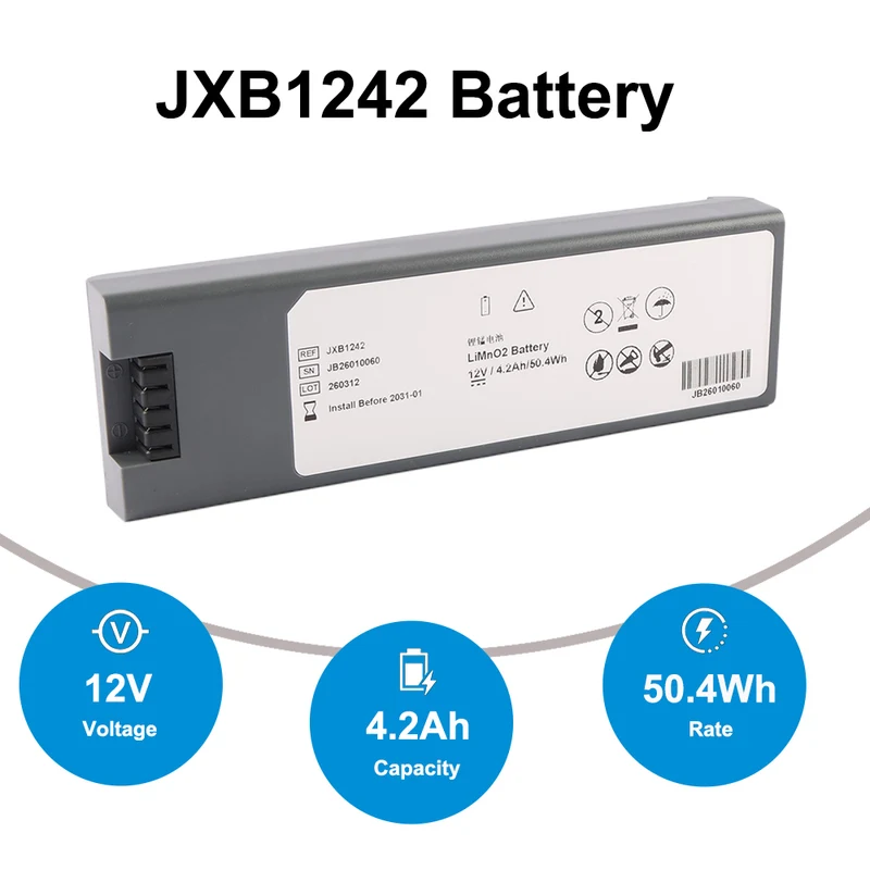 JB26010060 Replacement Battery For JOUBAT AED S1 Defibrillator 260312