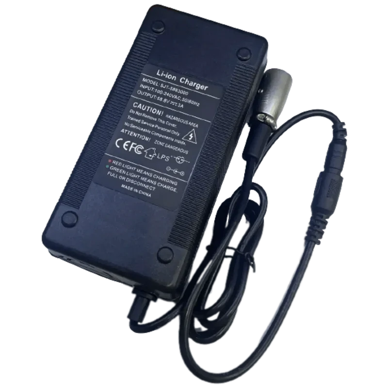 Chargeur 58,8 V 3 A pour batterie lithium 52 V – XLR 3 broches