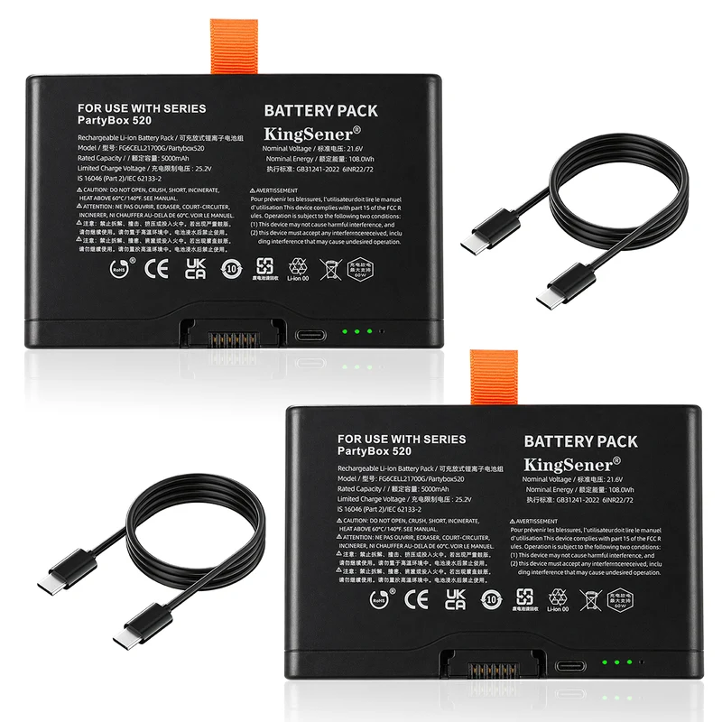 2PCS FG6CELL21700G Bluetooth Speaker Battery For JBL PartyBox 520 720 Boombox4