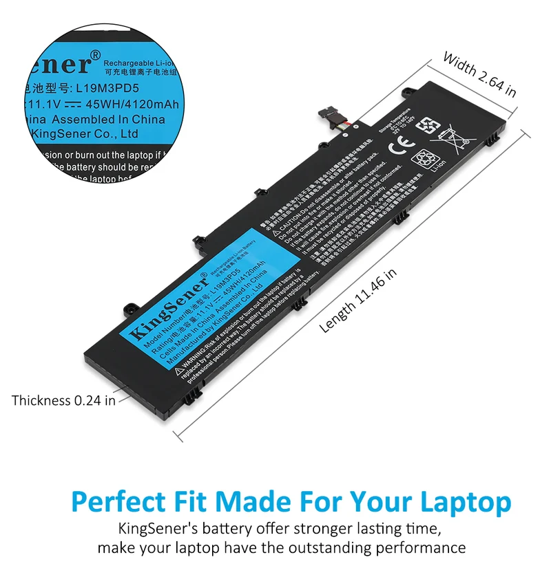 Lenovo L19C3PD5 Laptop Battery for ThinkPad E14 Gen 3 45Wh