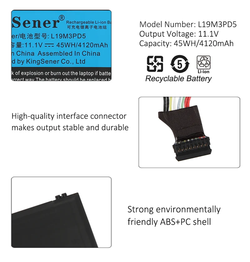 Lenovo L19C3PD5 Laptop Battery for ThinkPad E14 Gen 3 45Wh