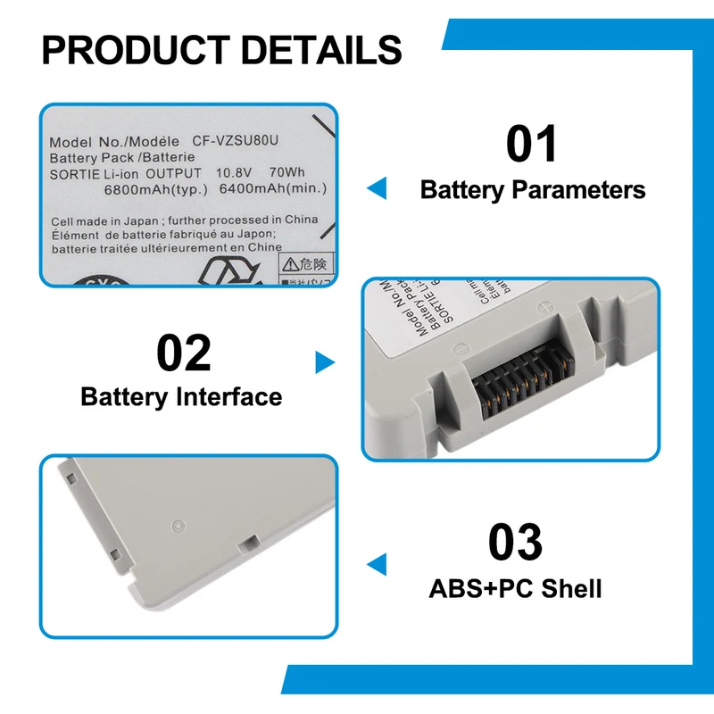 Panasonic Toughbook CF-C2 Replacement Battery CF-VZSU80U 70Wh / CF-VZSU83U 94Wh