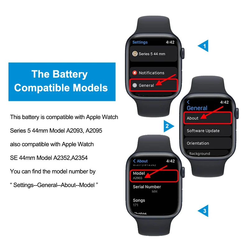 A2181 Battery For Apple Watch Series 5 / SE 44mm