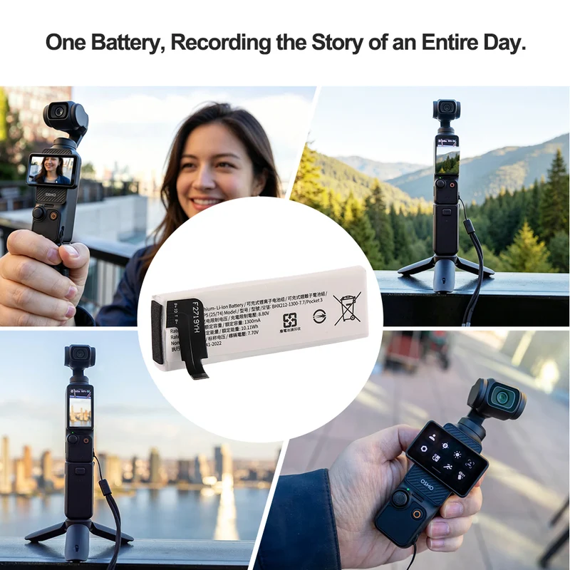 BHX212 Battery For DJI Osmo Pocket 3 Camera 1300mAh