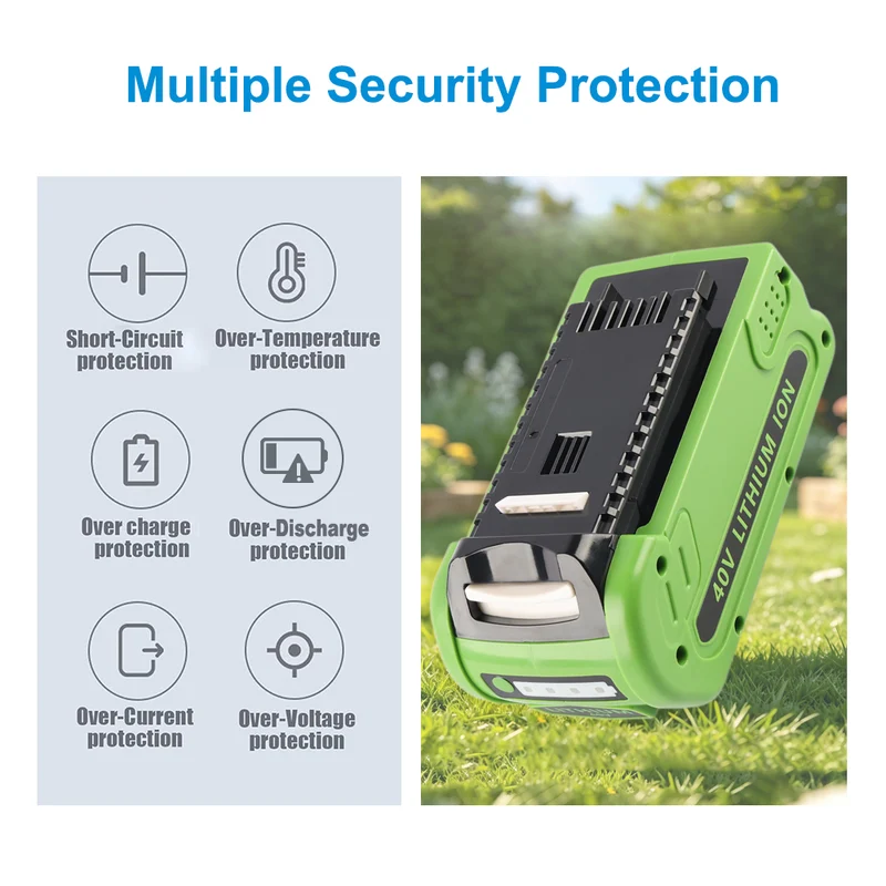 Greenworks 40V Battery for Leaf Blower Hedge Trimmer Pole Saw & All 40V Cordless Tools