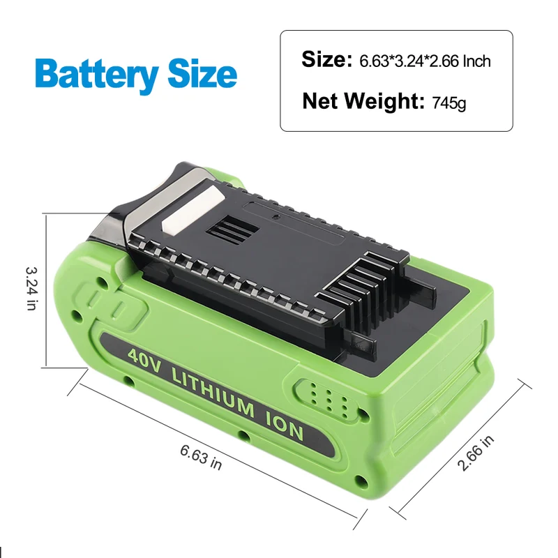 Greenworks 40V Battery for Leaf Blower Hedge Trimmer Pole Saw & All 40V Cordless Tools