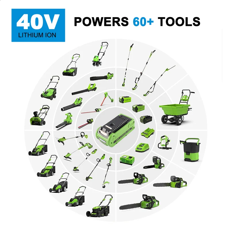 Greenworks 40V Battery for Leaf Blower Hedge Trimmer Pole Saw & All 40V Cordless Tools